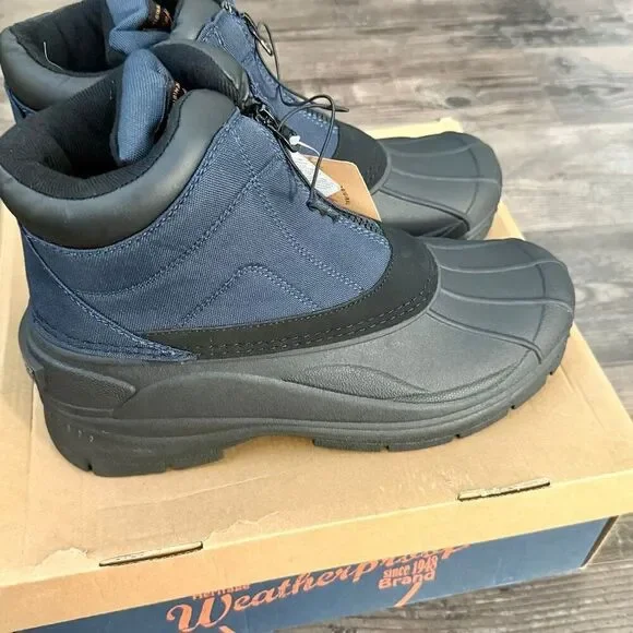 Weatherproof Vintage Men's Weather Jessie Front-Zip Hiker Boots Navy Size 9 New